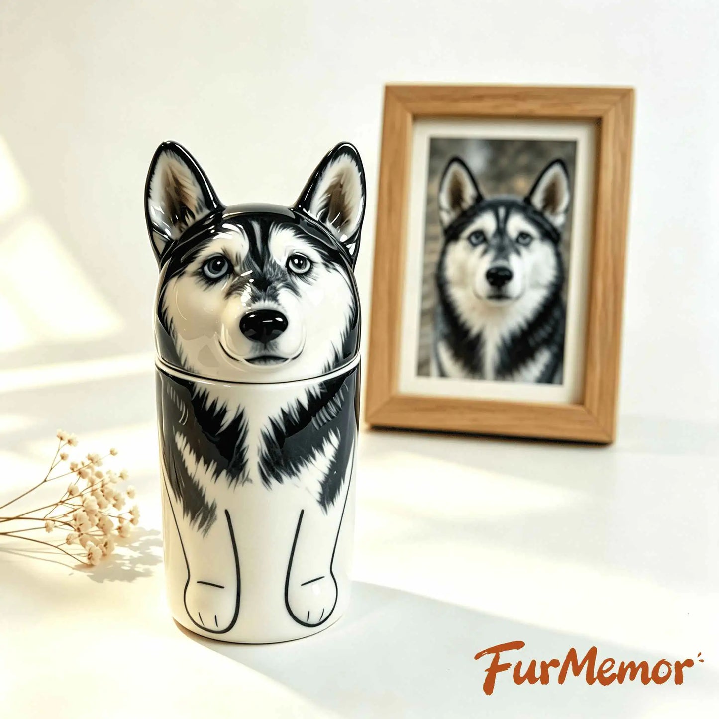 Personalized Handmade Ceramic Dog Cremation Urn, Memorial Keepsake for Dog Ashes