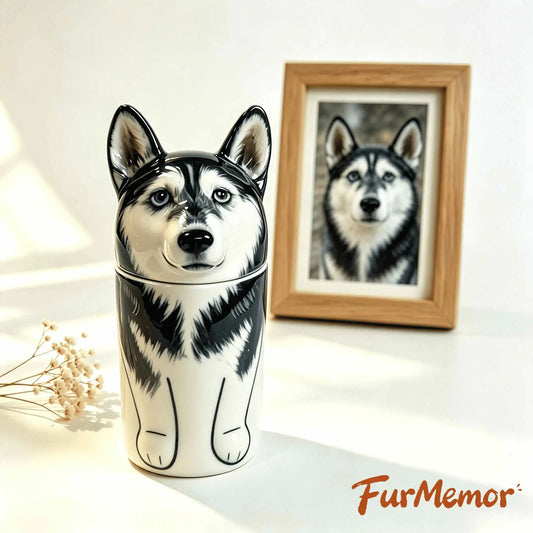 Personalized Handmade Ceramic Dog Cremation Urn, Memorial Keepsake for Dog Ashes