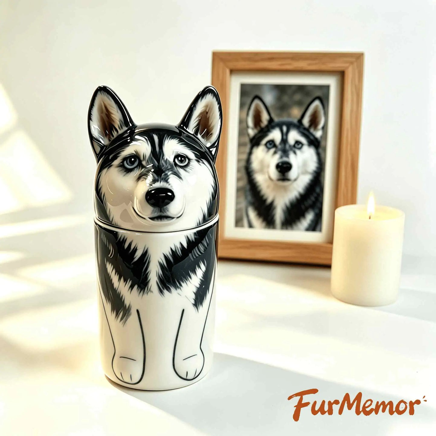 Personalized Handmade Ceramic Dog Cremation Urn, Memorial Keepsake for Dog Ashes