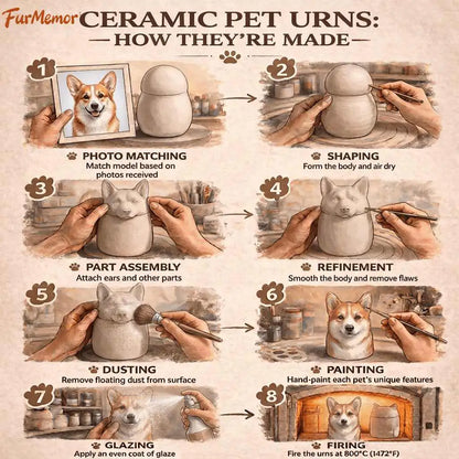 Personalized Handmade Ceramic Dog Cremation Urn, Memorial Keepsake for Dog Ashes