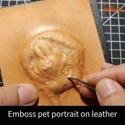 Custom 3D Vegetable-Tanned Leather Pet Portrait Round Keychain, Handmade Personalized Engraved Keyring for Pets
