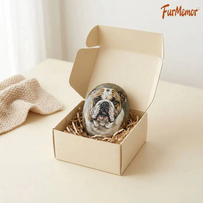 Personalized Pet Portrait Painted Stone, Custom Hand-Painted Rock Art Keepsake, Pet Dog Cat Memorial Stone Gift