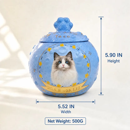Cat memorial urn size and capacity guide with dimensions and pet weight recommendations