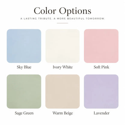 Cat urn color options including standard colors and custom color choices
