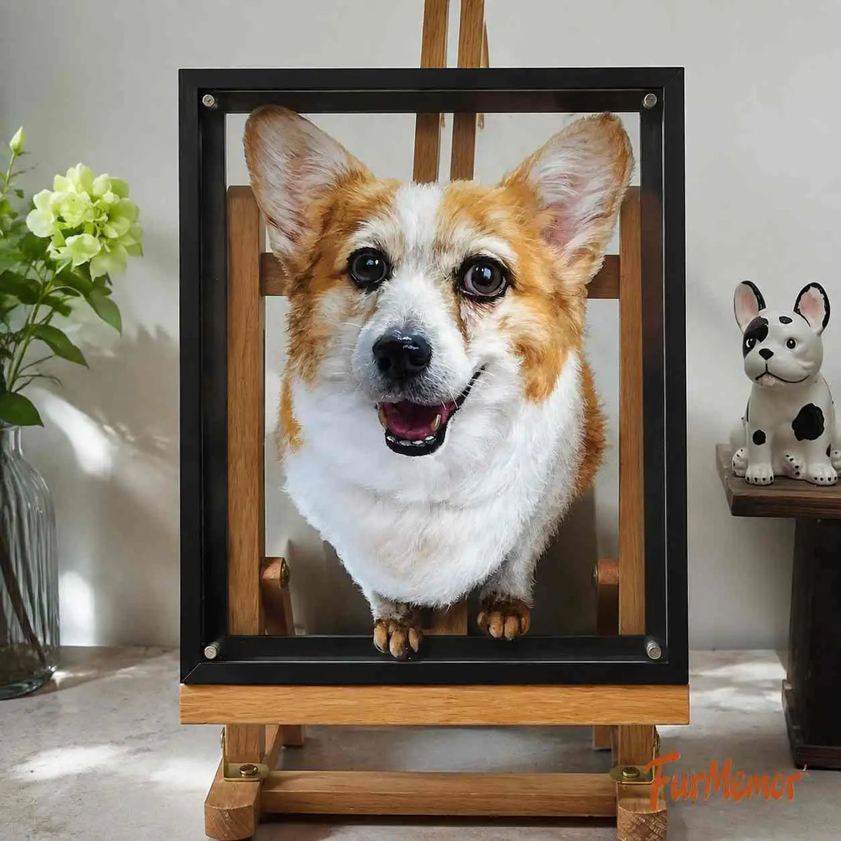 Custom 3D cat portrait displayed in a multilayer acrylic frame