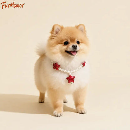 Red star pet collar chain for dogs and cats